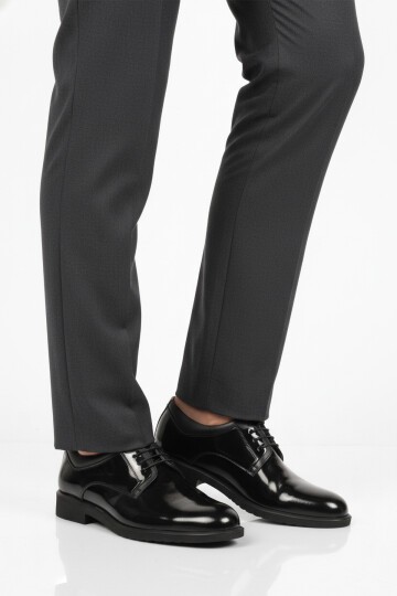 Siyah Rugan Hakiki Deri Erkek Günlük Ayakkabı 023 M