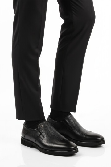 Siyah-Siyah Floter Hakiki Deri Erkek Günlük Ayakkabı Fosco 3257 M