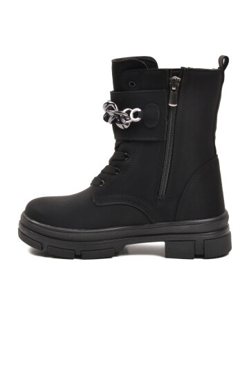 Siyah Çocuk İçi Polarlı Bot G-1001 F ( Zincirli )