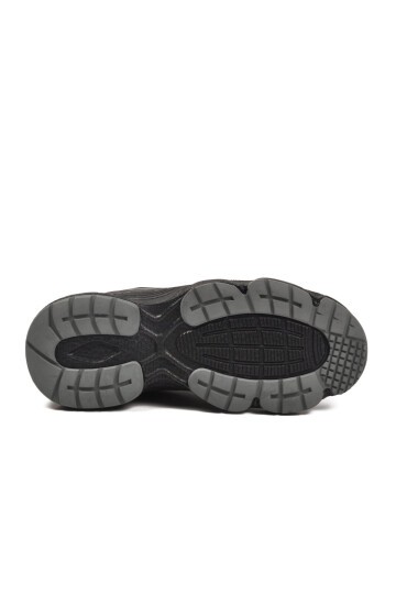 Siyah-Siyah Suni Deri Unisex Spor Ayakkabı Zafira G