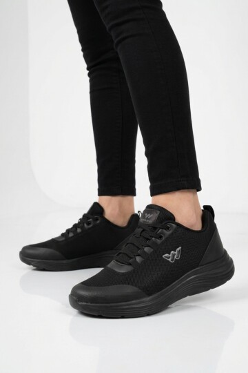 Siyah Tekstil Hafif Unisex Spor Ayakkabı 26111 Pete G