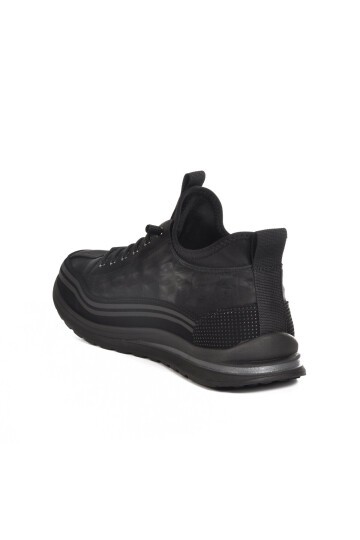 Siyah Suni Deri Kadın Sneaker 25K582 M