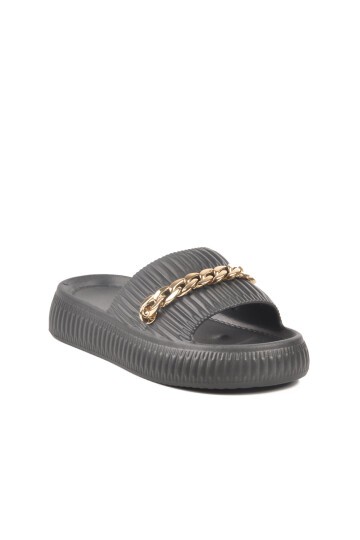 Siyah Suni Deri Unisex Terlik 292 Z