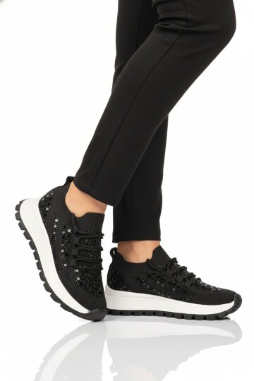 Siyah Tekstil Hava Alabilen Kadın Spor Ayakkabı 451161 Z