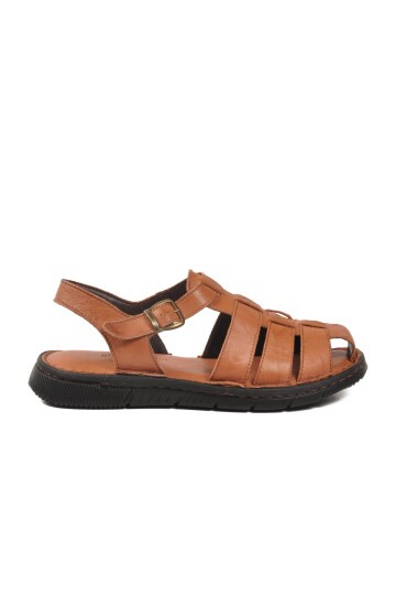 Taba Hakiki Deri Erkek Sandalet PC-7462 M