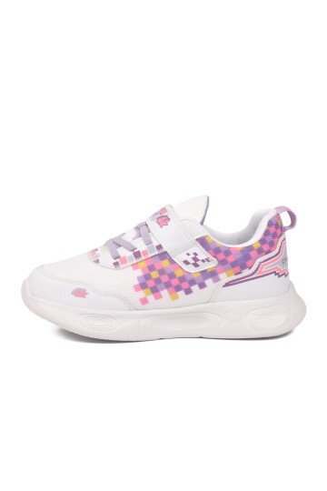 Ruffon Beyaz-Mor-Lila Çocuk Spor Ayakkabı 1030 F
