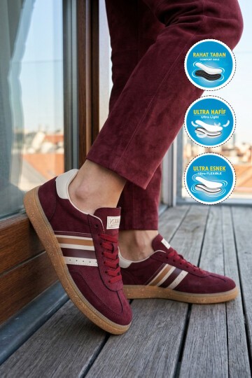 Bordo Rahat Taban Unisex Spor Ayakkabı 015 G