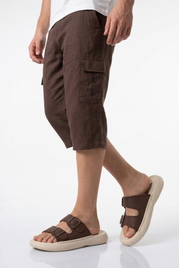 Kahve Ekru Rahat Taban Hafif Erkek Terlik 3202 M