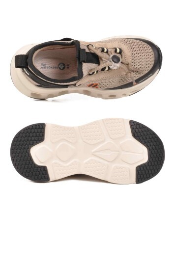 Kum-Siyah Tekstil Ortopedik Çocuk Spor Ayakkabı BXZ001 P Geniş Kalıp