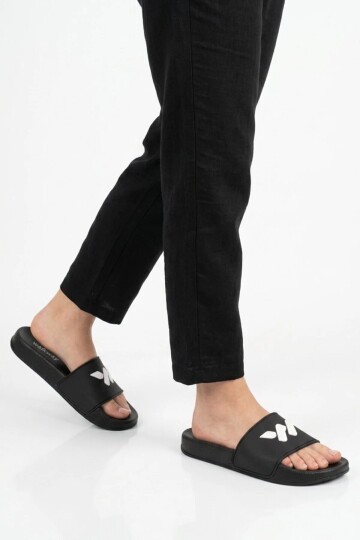 Siyah-Beyaz Hafif Unisex Terlik 8000-02 G