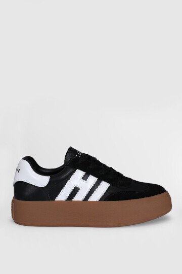 Siyah Hakiki Deri Unisex Sneaker Mira G