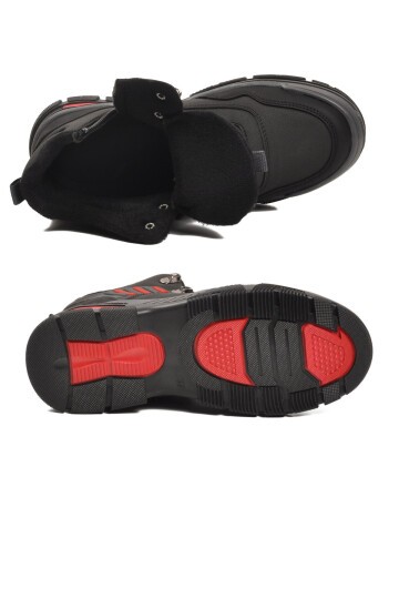 Siyah-Kırmızı Polarlı Unisex Outdoor Bot 444 G