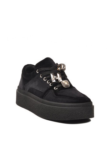 Siyah Nubuk Kadın Sneaker 25K475 Z