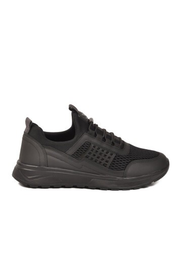 Siyah Hava Alabilen Tekstil Esnek Unisex Spor Ayakkabı 9060G