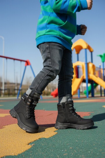 Siyah Zümrüt Unisex Çocuk Bot 24035 F