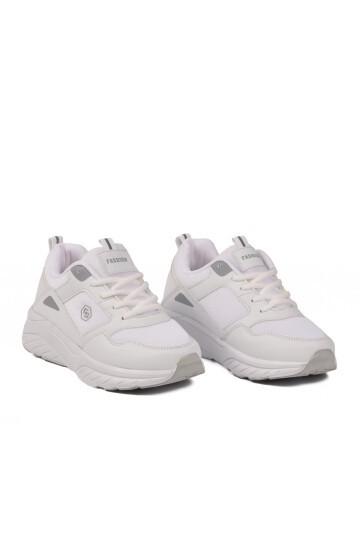 Beyaz-Buz Yüksek Tabanlı Hafif Unisex Spor Ayakkabı 2105 Z