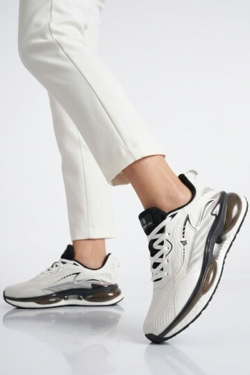 Beyaz-Siyah Tekstil ComfortSole Taban Unisex Spor Ayakkabı 101 25087-G