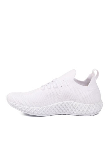 Beyaz Tekstil Hafif Hava Alabilir Unisex Spor Ayakkabı PC-32711 Z