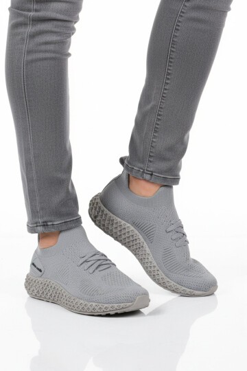 Gri Tekstil Hafif Hava Alabilir Unisex Spor Ayakkabı PC-32711 Z