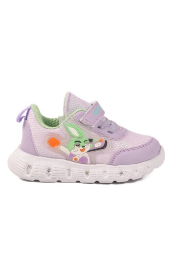 Lila-Su Yeşili Işıklı Hafif Bebek Spor Ayakkabı 1015 B