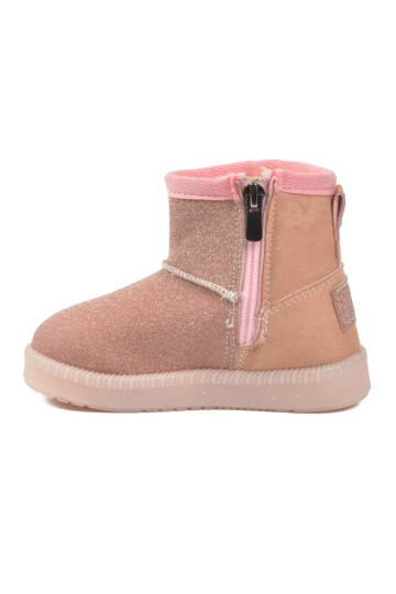 Pembe Simli İçi Kürklü Bebek Bot 1212 B