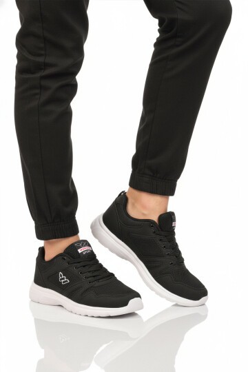 Siyah-Beyaz Tekstil Hafif Erkek Spor Ayakkabı 020 M