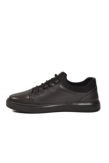 Siyah Hakiki Deri Erkek Günlük Ayakkabı 422 M