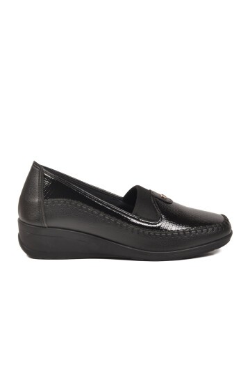 Kadın Siyah Kalın Tabanlı Ofis ve Günlük Casual Ayakkabı Loafer PC-54947