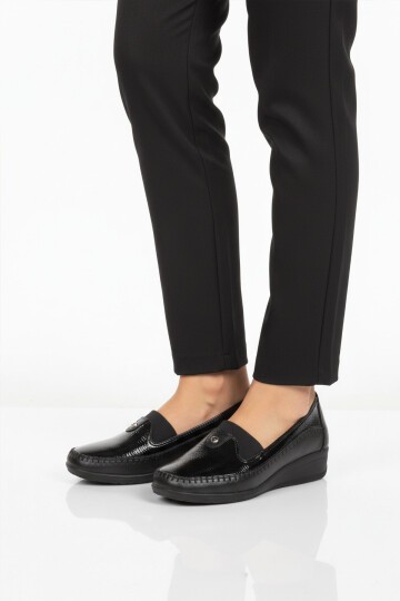 Kadın Siyah Kalın Tabanlı Ofis ve Günlük Casual Ayakkabı Loafer PC-54947