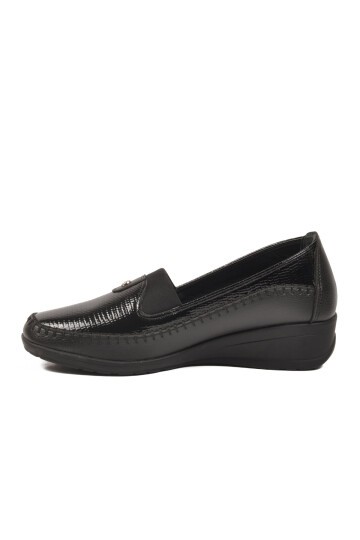 Kadın Siyah Kalın Tabanlı Ofis ve Günlük Casual Ayakkabı Loafer PC-54947