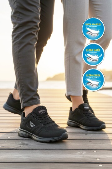 Siyah Tekstil Hafif Unisex Spor Ayakkabı 020 G