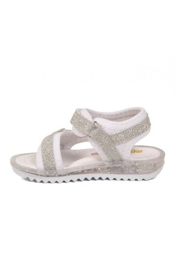 Beyaz-Gümüş Ortopedik Bebek Sandalet 25T104 B
