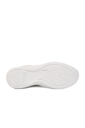 Kadın Hakiki Deri Hafızalı Taban Lastik Bağcıklı Beyaz Casual Sneaker Ayakkabı 8439 Z