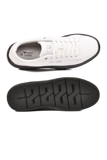 Beyaz-Siyah Dokulu Erkek Sneaker Siyah Kalın Taban Günlük Ayakkabı Dashor M