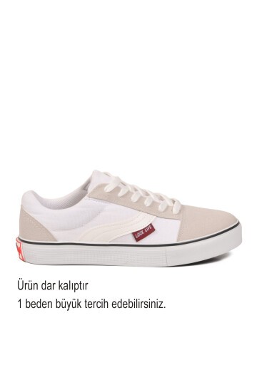 Beyaz Dar Kalıp Erkek Kanvas Hava alabilen Rahat Sneaker Spor Ayakkabı 1002 G