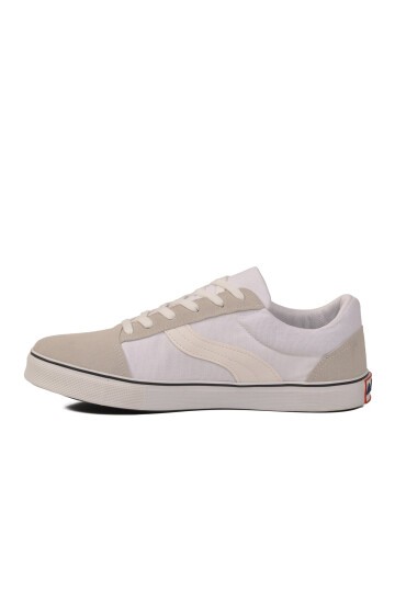 Erkek Beyaz Günlük Spor Ayakkabı Bağcıklı Casual Kanvas Sneaker 1002