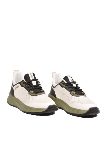 Beyaz Memory Foam Erkek Günlük Yürüyüş Ayakkabısı Triko Sneaker E460 M