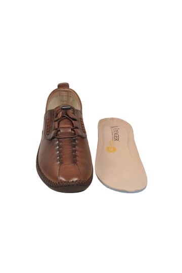 Erkek Hakiki Deri Smart Casual Bağcıklı Günlük Ayakkabı Hafızalı Taban Konfor Ceviz M783 M