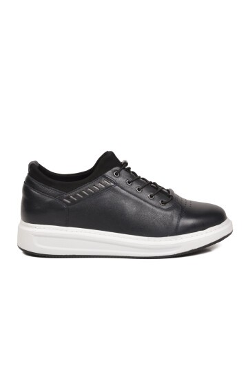 Erkek Lacivert Hakiki Deri Comfort Rahat Taban Günlük Ayakkabı Sneaker 4190 M