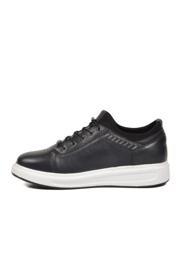 Erkek Lacivert Hakiki Deri Comfort Rahat Taban Günlük Ayakkabı Sneaker 4190 M