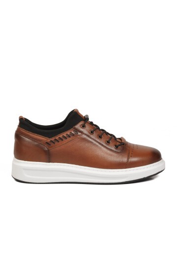 Erkek Taba Hakiki Deri Comfort Rahat Taban Günlük Ayakkabı Sneaker 4190 M