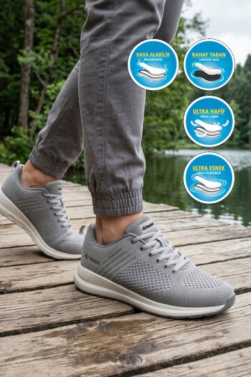 Füme Unisex Günlük Spor Ayakkabı Bağcıklı Anorak Nefes Alan Sneaker Wesley