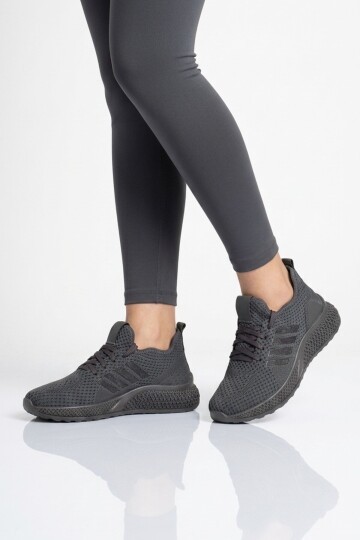 Unisex Füme Triko Hafif Nefes Alabilen Esnek Yürüyüş ve Spor Ayakkabı Vene G