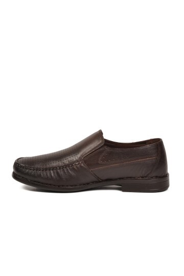 Erkek Hakiki Deri Klasik Mokasen Loafer Ayakkabı Kahve Sensitive 3607-1 M
