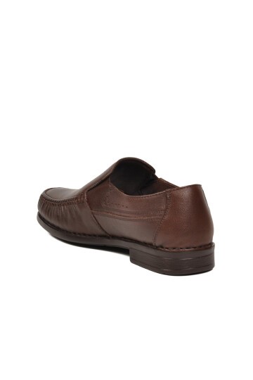 Erkek Kahve Hakiki Deri Konfor Taban Bağcıksız Klasik Mokasen Loafer Ayakkabı 3607 M