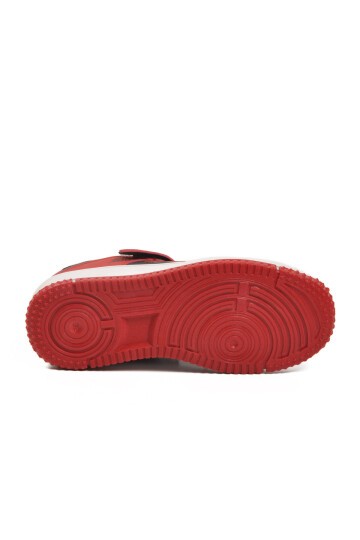 Kırmızı-Siyah Çocuk Cırt Cırtlı Basketbol Sneaker Spor Ayakkabı