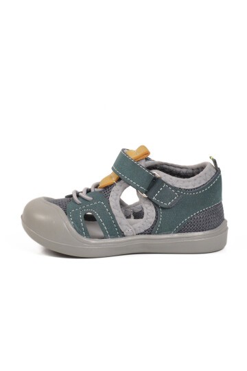 Mavi-Hardal-Sarı Ortopedik Bebek Sandalet 26A77 B