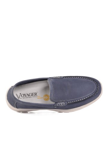 Mavi Nubuk Hakiki Deri Anatomik Tabanlı Erkek Casual Ayakkabı Loafer M732