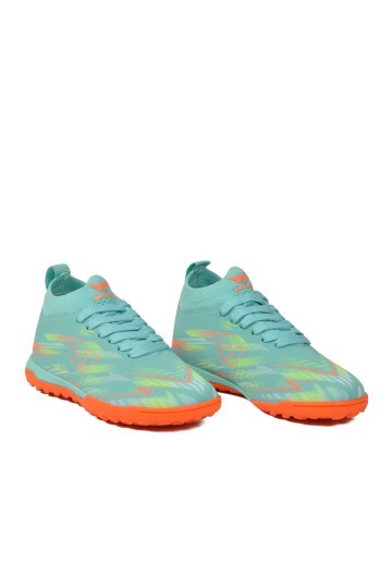 Mint Çoraplı Bağcıklı Unisex Çocuk Futbol Ayakkabısı Halı Saha Strike F