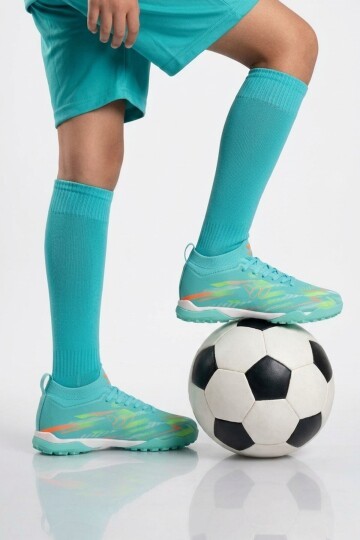 Mint Çoraplı Bağcıklı Unisex Futbol Ayakkabısı Halı Saha Strike G